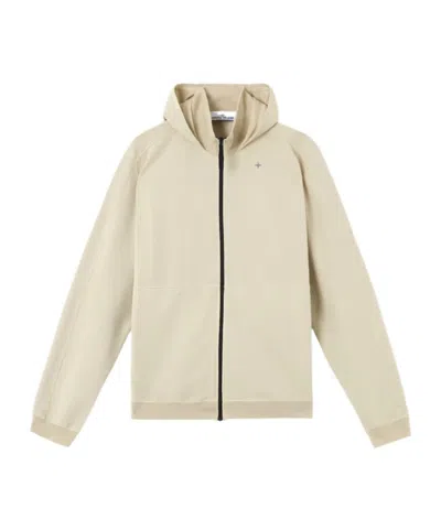 Stone Island Compass-motif Hoodie In Sand