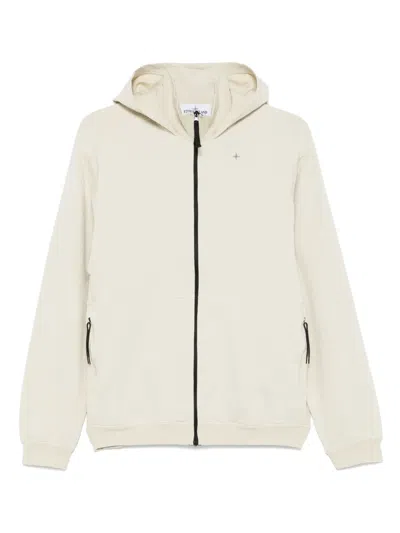 Stone Island Compass-motif Hoodie In Neutrals