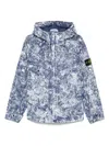 Stone Island Compass-motif Jacket In Blue