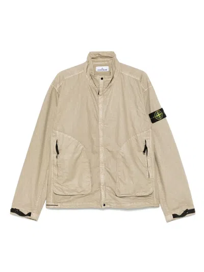 Stone Island Compass-motif Jacket In Neutrals
