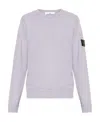 Stone Island Compass-motif Jersey-fleece Sweatshirt In Purple