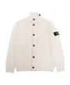 Stone Island Compass-motif Knitted Jacket In Nude