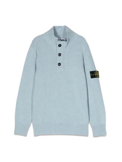 Stone Island Compass-motif Knitted Top In Blue