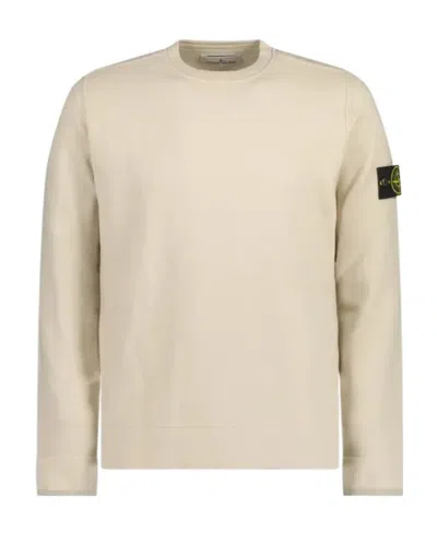 Stone Island Compass-motif Long-sleeve Jumper In White