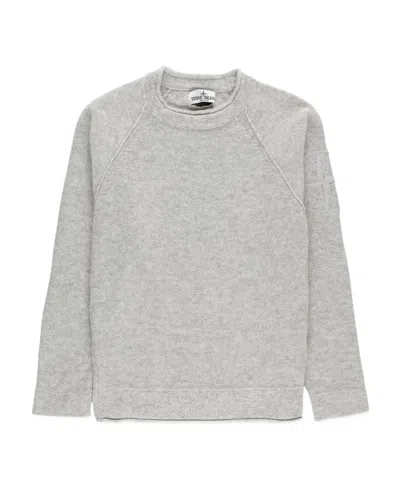 Stone Island Compass-motif Long-sleeve Sweatshirt In Gray