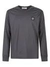Stone Island Compass-motif Long-sleeve T-shirt In Gray