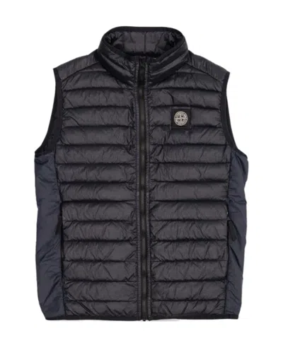Stone Island Compass-motif Padded Gilet In Blue