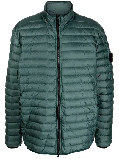 Stone Island Compass-motif Padded Jacket In Green