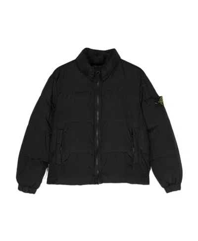 Stone Island Compass-motif Padded Jacket In Black
