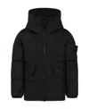 Stone Island Compass-motif Padded Jacket In Black