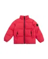Stone Island Compass-motif Padded Jacket In Red