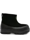 Stone Island Compass-motif Panelled Boots In Black