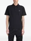 Stone Island Logo Patch Short-sleeved Polo Shirt In Black
