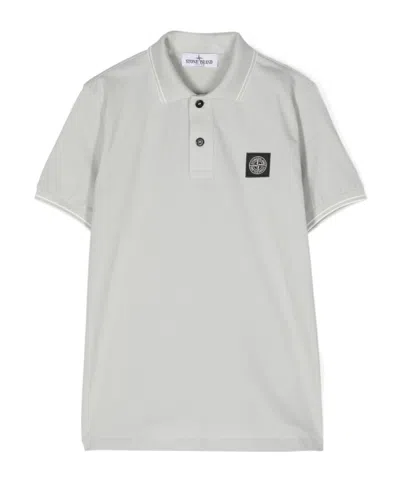 Stone Island Polo Con Motivo Compass In Gray