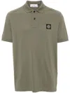 Stone Island Short Sleeve Cotton Polo Shirt In Green