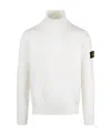 Stone Island Compass-motif Roll-neck Jumper In White