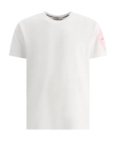 Stone Island Compass-motif Short-sleeved T-shirt In White