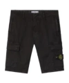 Stone Island Regular Fit Cargo Bermuda Shorts With Zip Pockets In Black