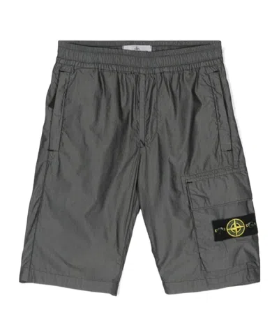 Stone Island Compass-motif Shorts In Black