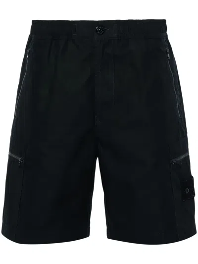 Stone Island Compass-motif Shorts In Blue