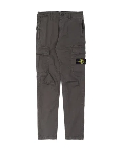 Stone Island Compass-motif Straight-leg Trousers In Black