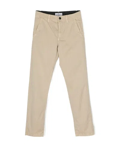 Stone Island Compass-motif Straight-leg Trousers In Nude