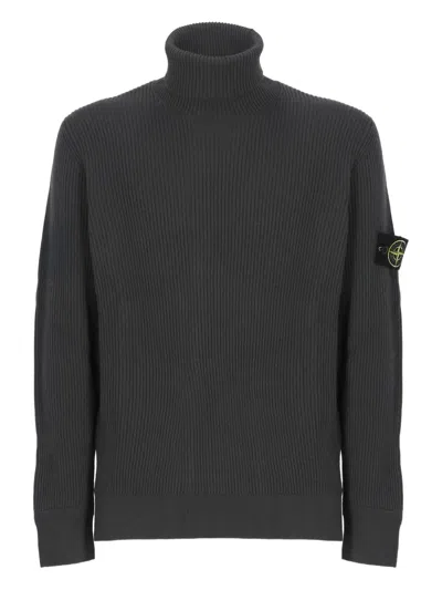 Stone Island Compass-motif Sweater In Gray