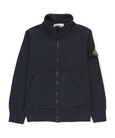 Stone Island Compass-motif Sweatshirt In Blue