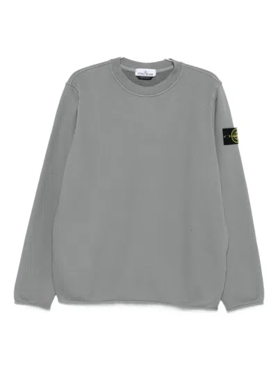 Stone Island Compass-motif Sweatshirt In Gray