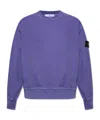 Stone Island Mens Lavender Logo-badge Crewneck Cotton-knit Jumper In Purple