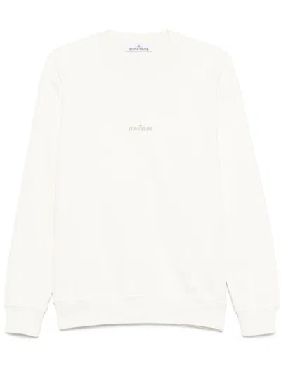 Stone Island Sweatshirt Mit Kompass-motiv In Weiss