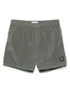 Stone Island Compass-patch Swim Shorts In 绿色