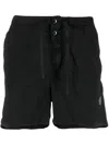 Stone Island Compass Patch Drawstring Swim Shorts In Black