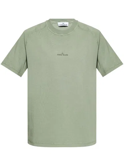 Stone Island Compass-motif T-shirt In Green