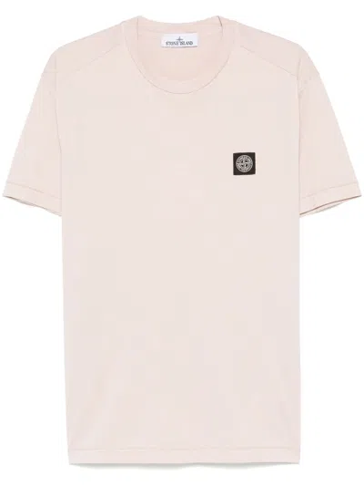 Stone Island Compass-motif T-shirt In Pink