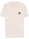 Stone Island Logo Patch Crewneck T-shirt In Pink