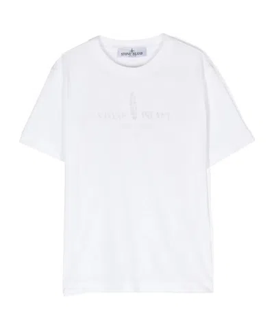 Stone Island Compass-motif T-shirt In White
