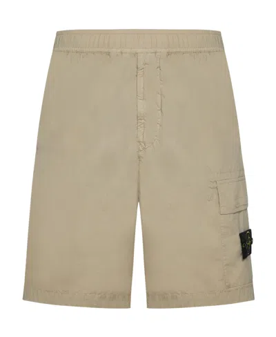 Stone Island Compass-motif Track Cargo Shorts In Nude