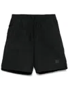 Stone Island Compass-motif Track Shorts In Black