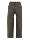 Stone Island Compass-motif Trousers In Green