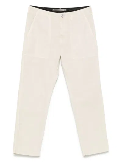 Stone Island Compass-motif Trousers In Nude