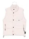 Stone Island Quilted High Collar Sleeveless Vest In Pink