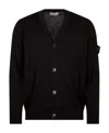 Stone Island Black Patch Cardigan In Black