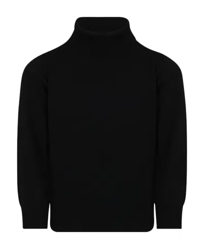 Stone Island Compass-motif Virgin Wool Jumper In Black