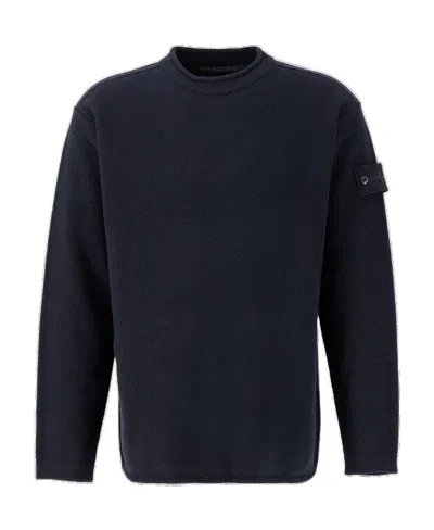 STONE ISLAND COMPASS-MOTIF VIRGIN-WOOL JUMPER