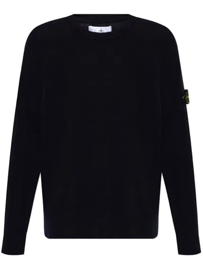 STONE ISLAND COMPASS-MOTIF WOOL SWEATSHIRT