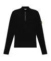 Stone Island Compass-motif Wool Sweatshirt In Black
