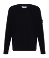 Stone Island Compass-motif Wool Sweatshirt In Blue