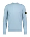 Stone Island Compass-motif Wool Sweatshirt In Blue
