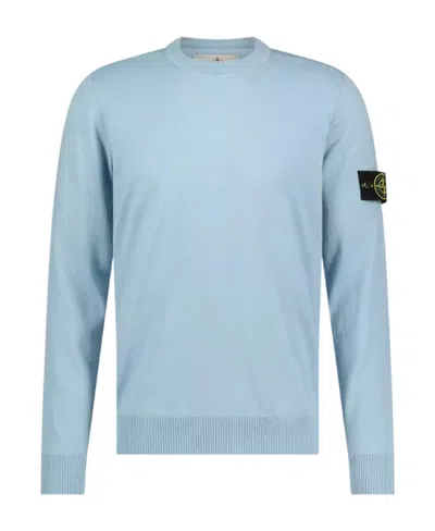 Stone Island Compass-motif Wool Sweatshirt In Blue